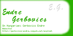 endre gerbovics business card